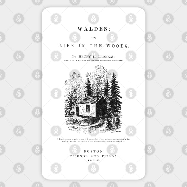 Walden or Life In The Woods by Henry David Thoreau Title Page Sticker by Scottish Arms Dealer